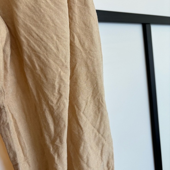 OYSHO Spain linen blend belted blouse top. Size medium - Picture 8 of 16